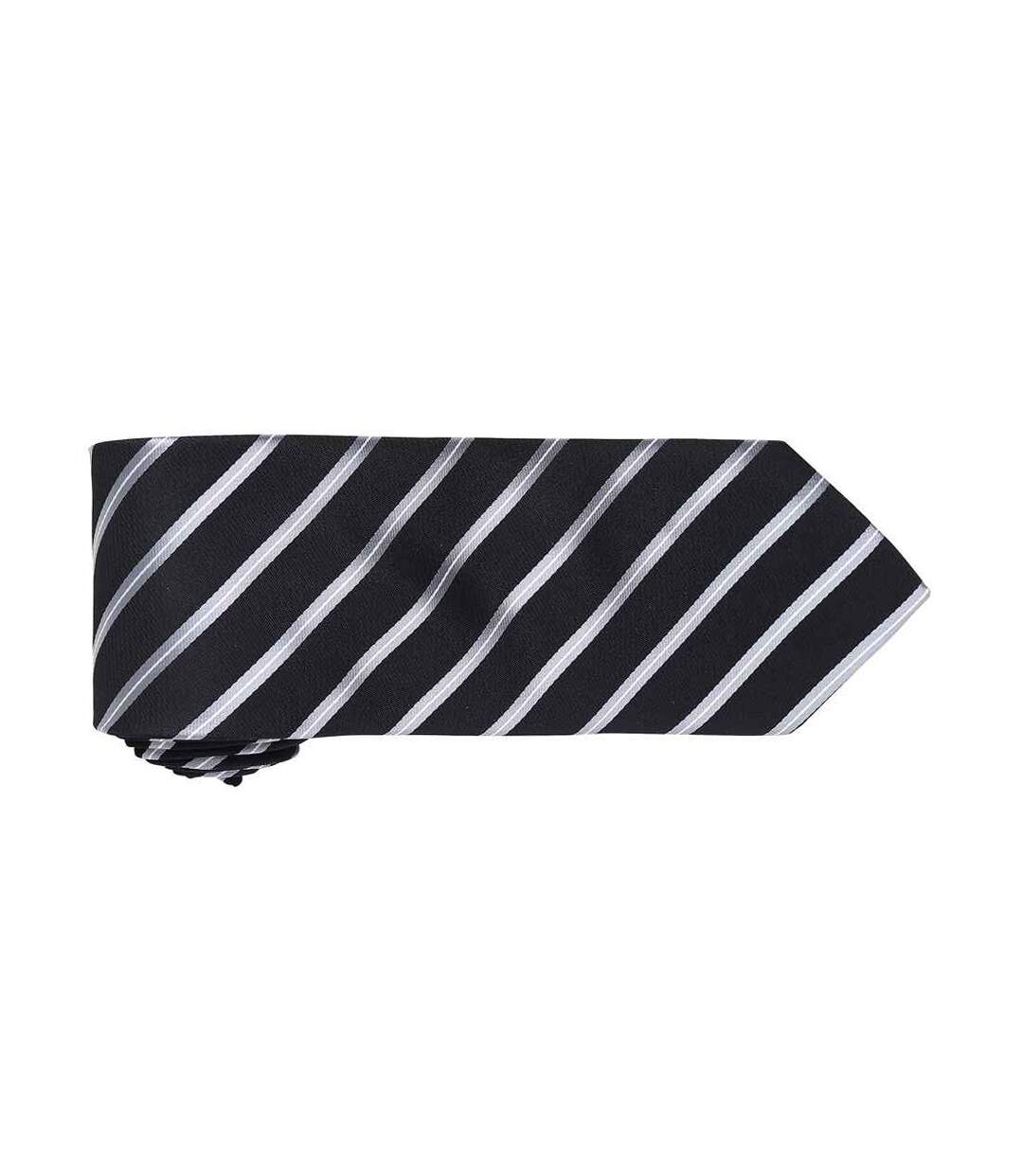 Mens stripe tie one size black/silver Premier