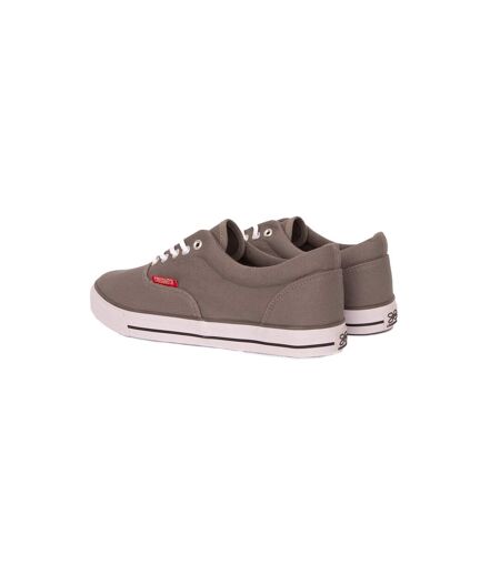 Mens Skywalk Canvas Trainers Grey Crosshatch