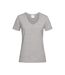 T-shirt Col V Femme Gris Chiné Stedman-2