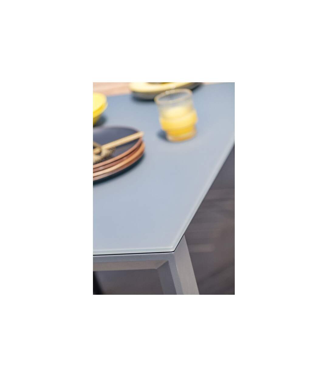 Table de Jardin en Verre Honfleur 180-250cm Gris Anthracite-3