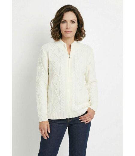 Gilet zippé chaud col montant torsades