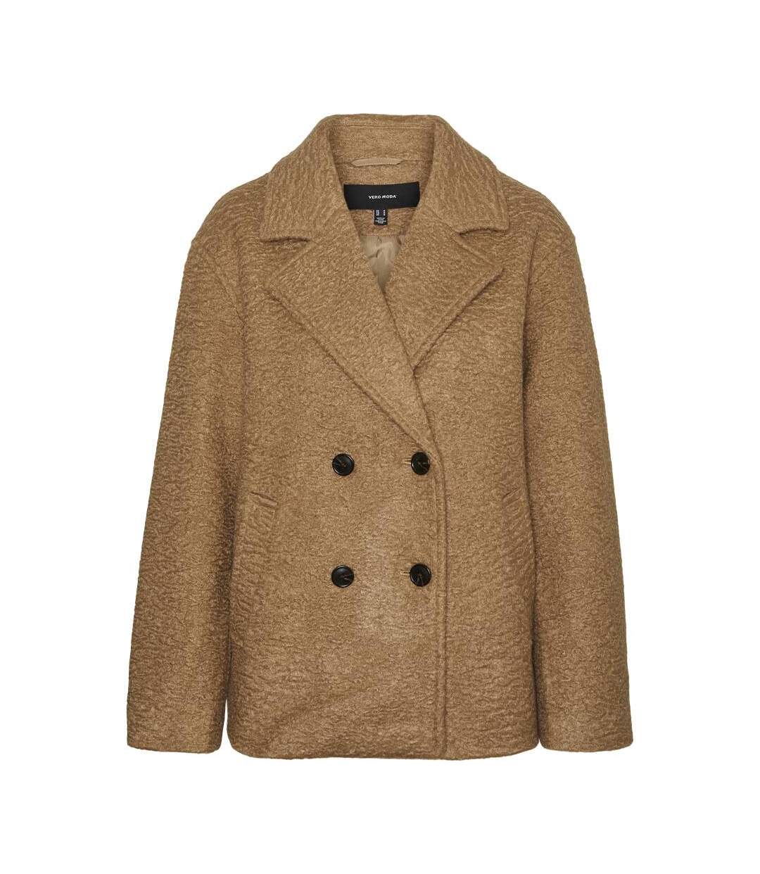 Manteau marron femme vero moda elite bella-2