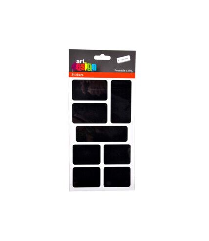 Paris Prix - Lot De 16 Stickers Ardoise rectangle 12x21cm Noir