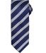 Cravate rayée - PR783 - bleu marine et gris silver-2