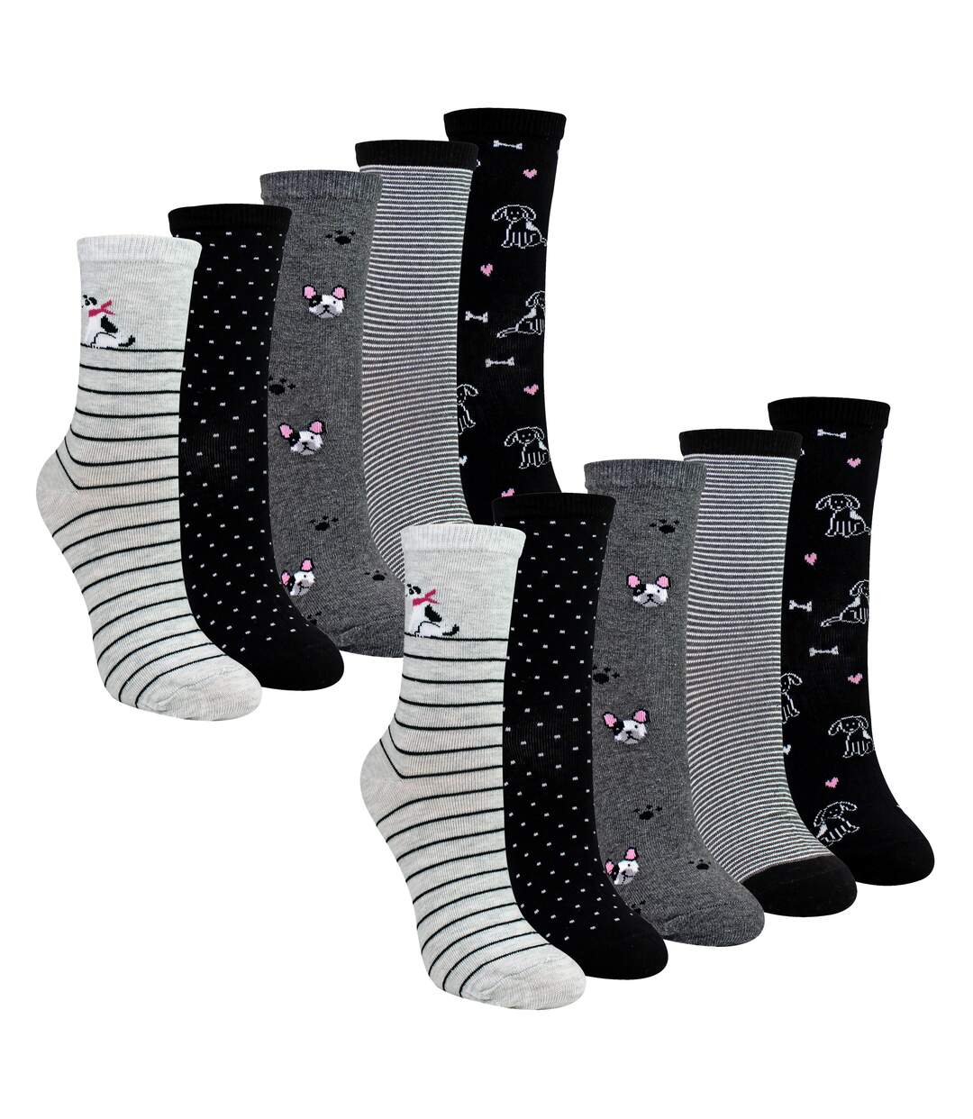 Sock Snob - 10 Paires de Chaussettes Femme Chien en Coton Douces et Confortables-1