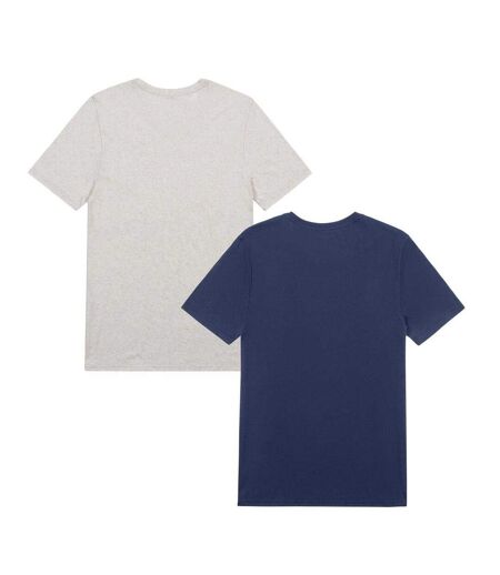 Lot De 2  T-shirts Motif/style Logo Homme Bleu Marron Clair Hurley