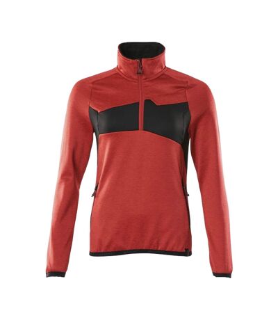 Womens/ladies Accelerate Fleece Jacket Traffic Red Black Mascot