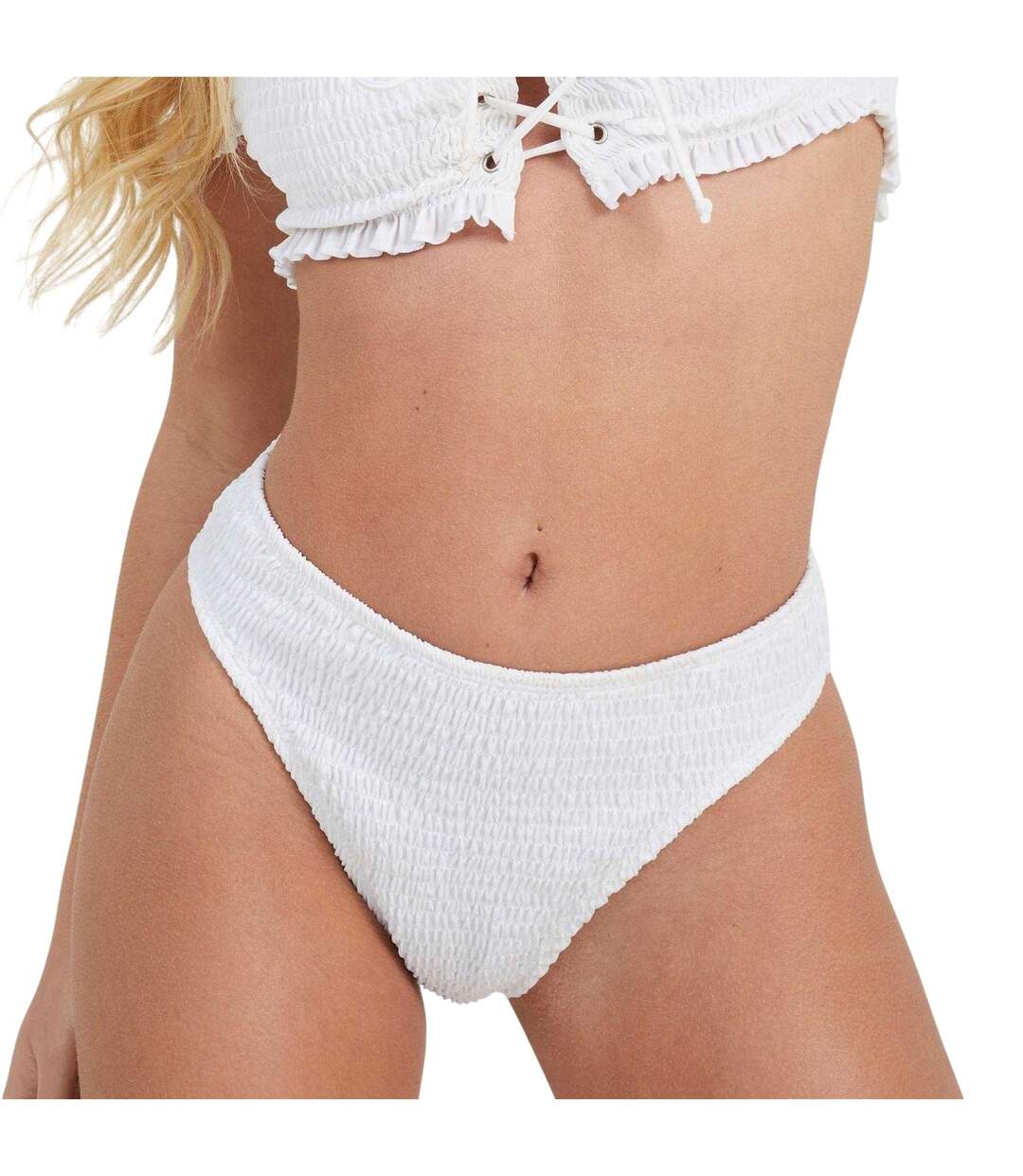 Bas De Maillot De Bain Motif/style Ruché Femme Blanc Brave Soul-2