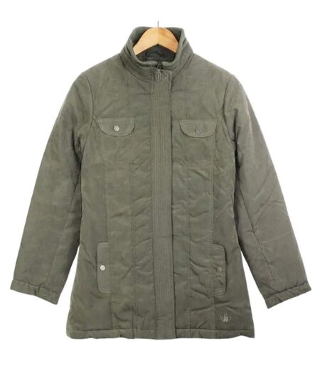 Veste Longue Femme Microfibre Kaki – Doublure Nylon Confort