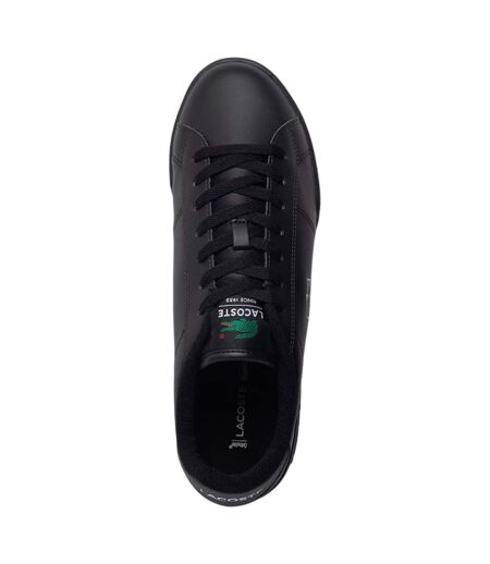 Mens Carnaby Leather Trainers Black Lacoste