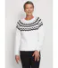 Pull col rond maille poilue jacquard soleil-1