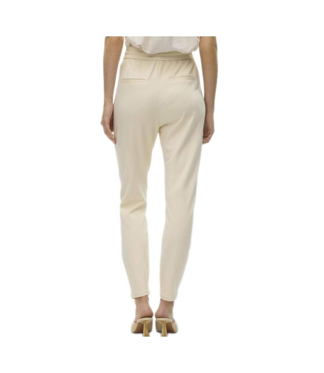 Pantalon beige marron femme meva-2