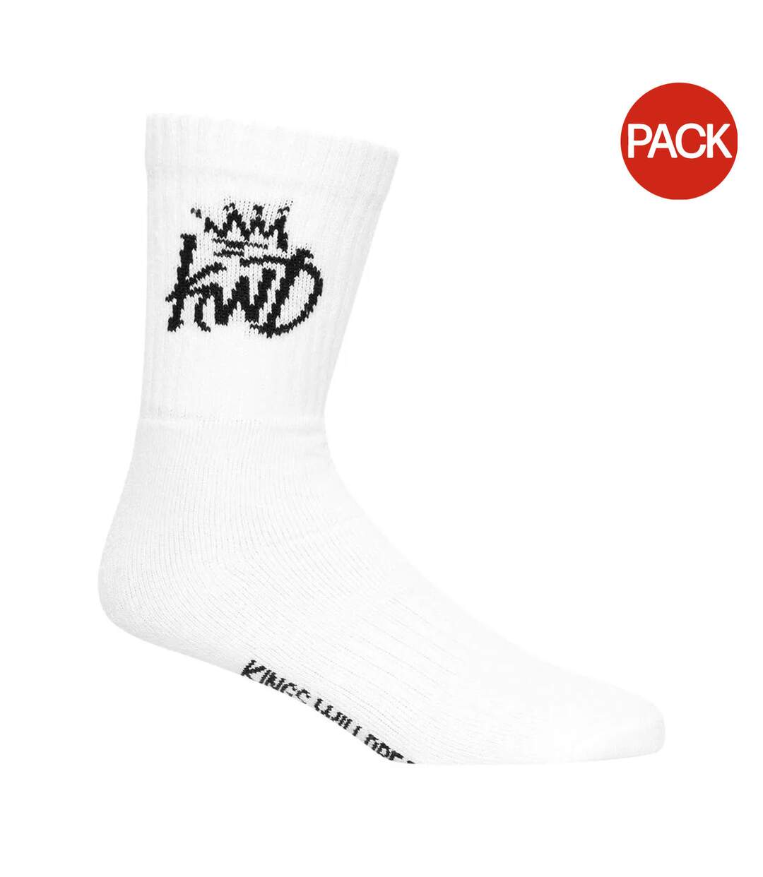 Pack Of 3  Mens Simplene Sports Socks  White Kings Will Dream-1