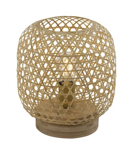 Lampe à poser design bambou Mirena - Diam. 23 x H. 27 cm - Beige naturel