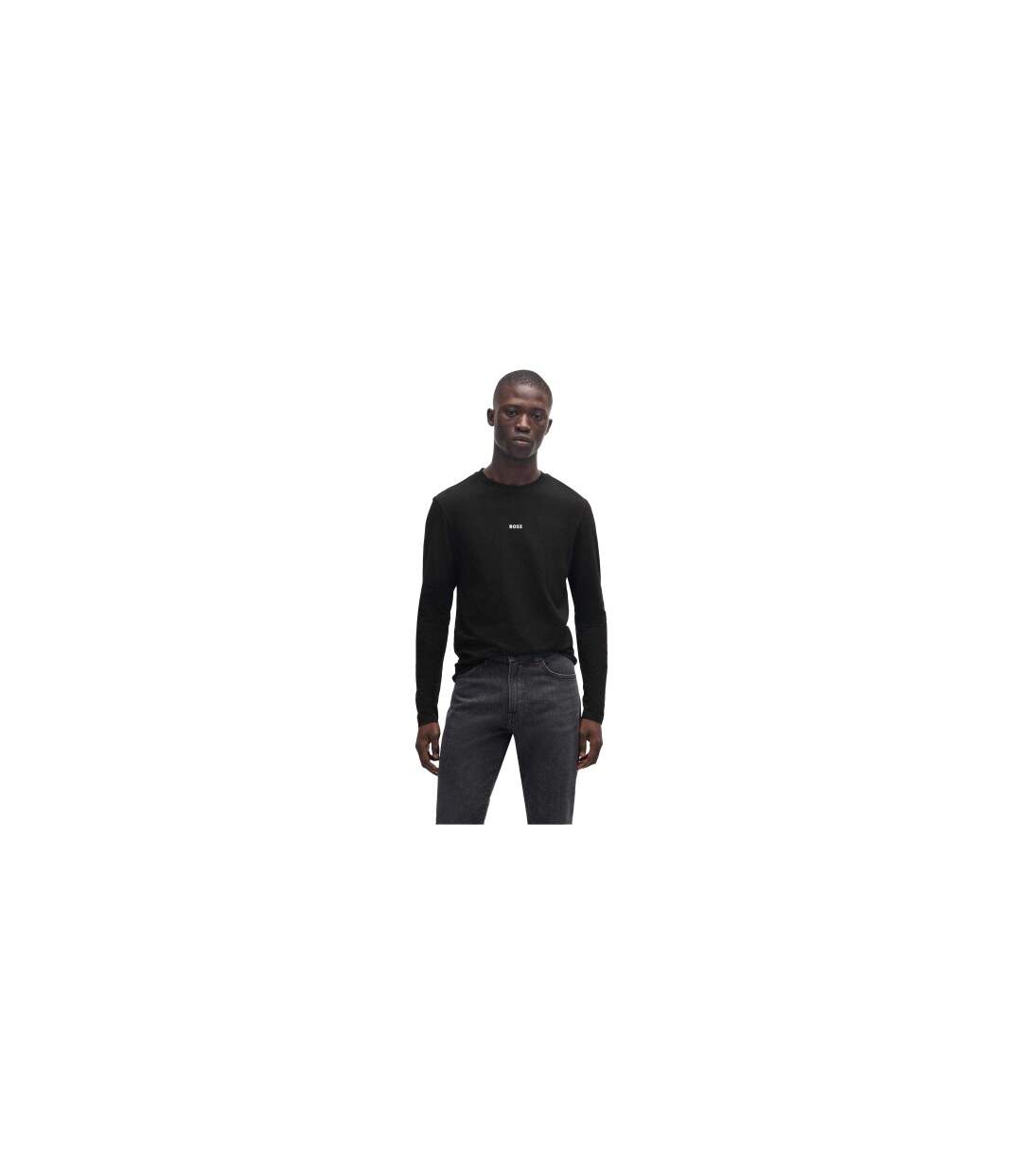 Mens Long-sleeved T-shirt Black Boss-1