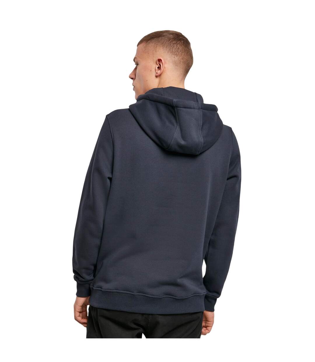 Sweat À Capuche Homme Bleu Marine Build Your Brand-3