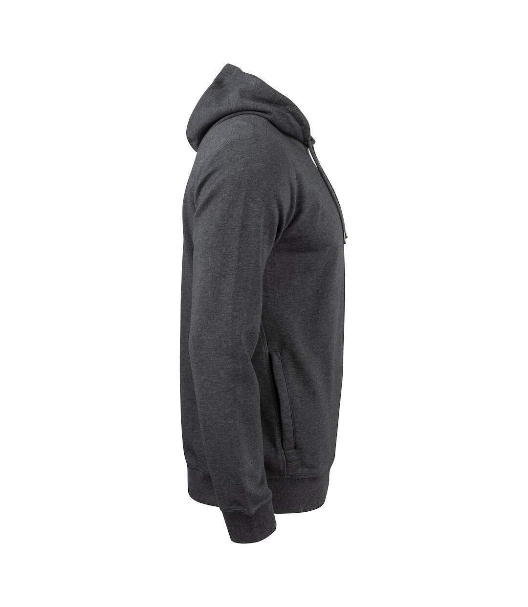 Sweat à capuche premium homme anthracite chiné Clique