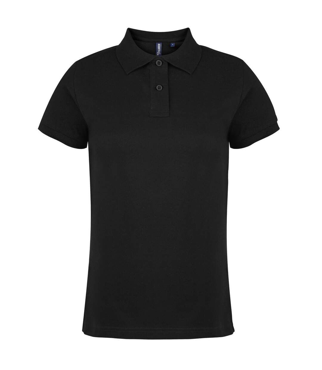 Polo uni femme noir Asquith & Fox