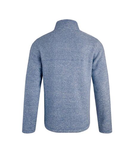 Mens Laramie Snow Marl Quarter Zip Fleece Mid Blue Weird Fish
