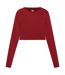 Womens/ladies Pro Long-sleeved Training Crop Top Sundried Tomato Umbro-2