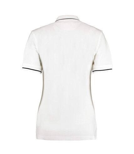 Kustom Kit Womens/Ladies St Mellion Cotton Pique Tipped Polo Shirt (White/Navy) - UTPC6404