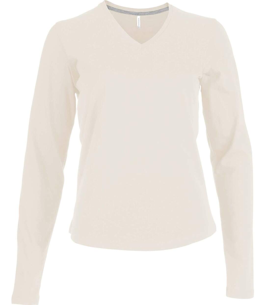 T-shirt manches longues col V - K382 - beige - femme-2