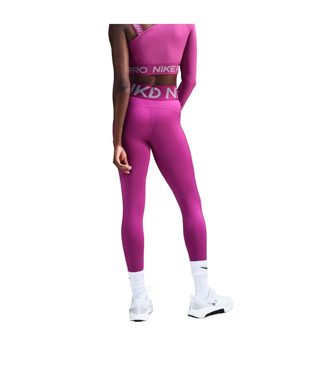 Womens/ladies Pro Sculpt Perforated Leggings Hot Fushia Nike-2