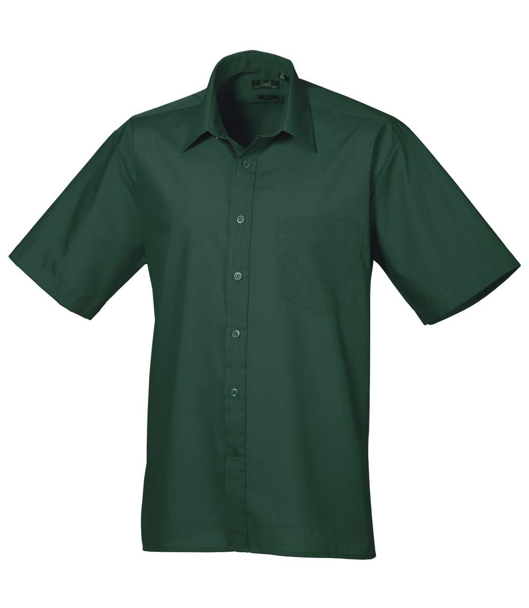 Mens short sleeve formal poplin plain work shirt bottle Premier