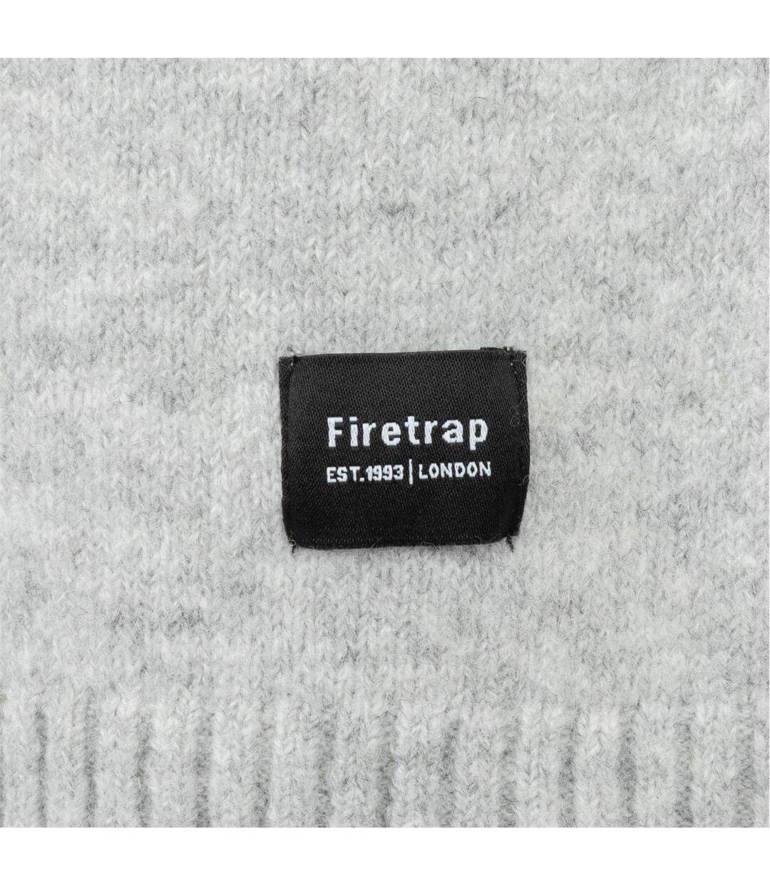 Mens Crew Neck Sleeveless Sweater Vest Light Grey Firetrap-4