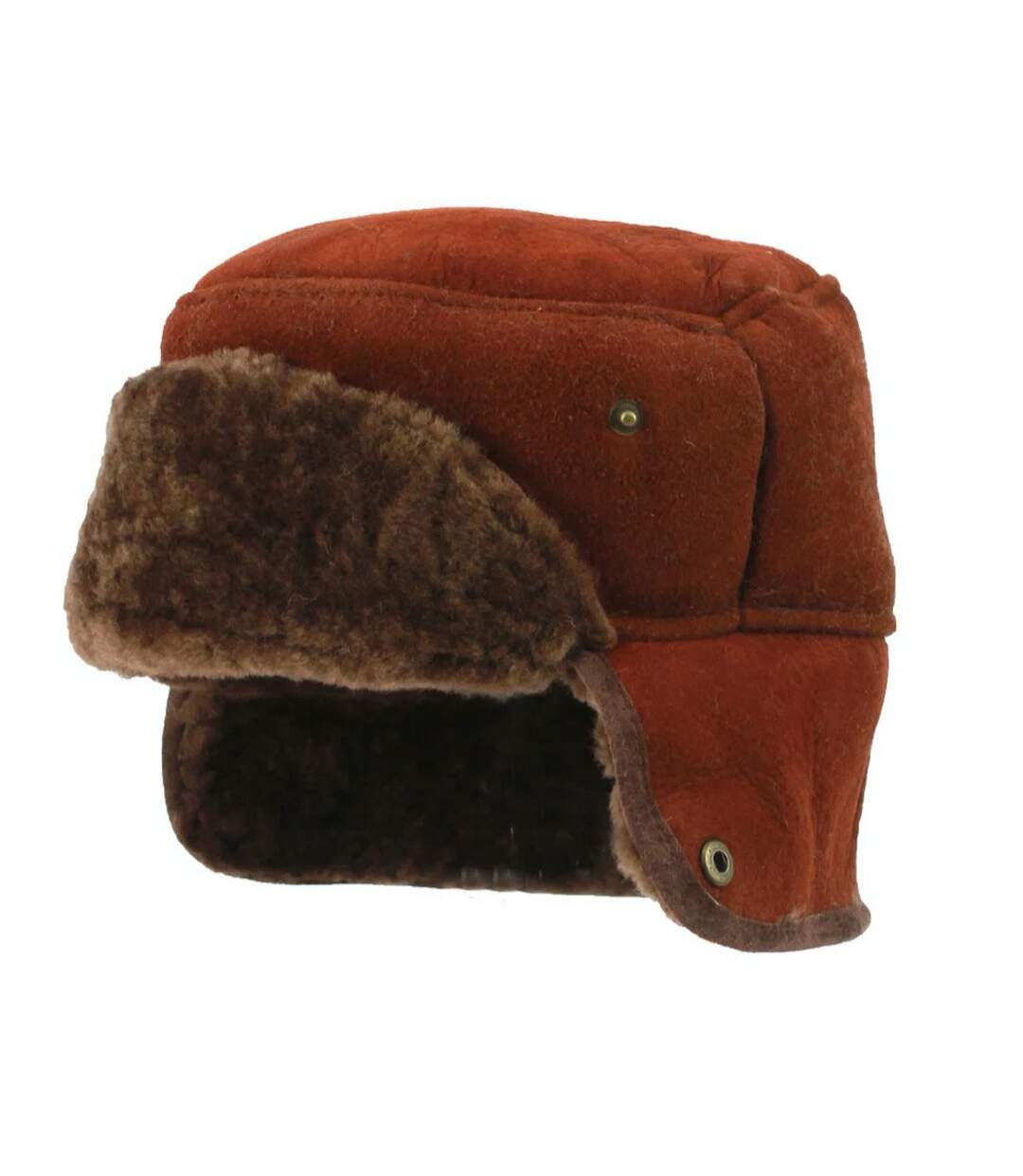 Leather mens caxton sheepskin aviator trapper hat coffee Eastern Counties-1