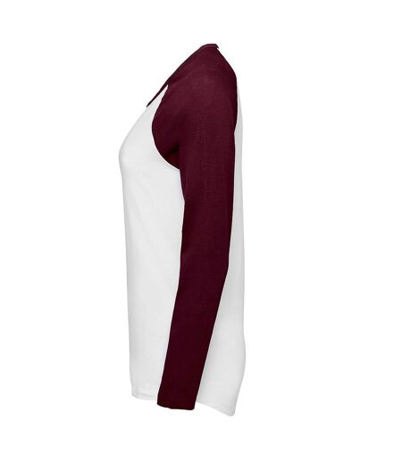 Tee-shirt milky femme blanc/bordeaux SOLS