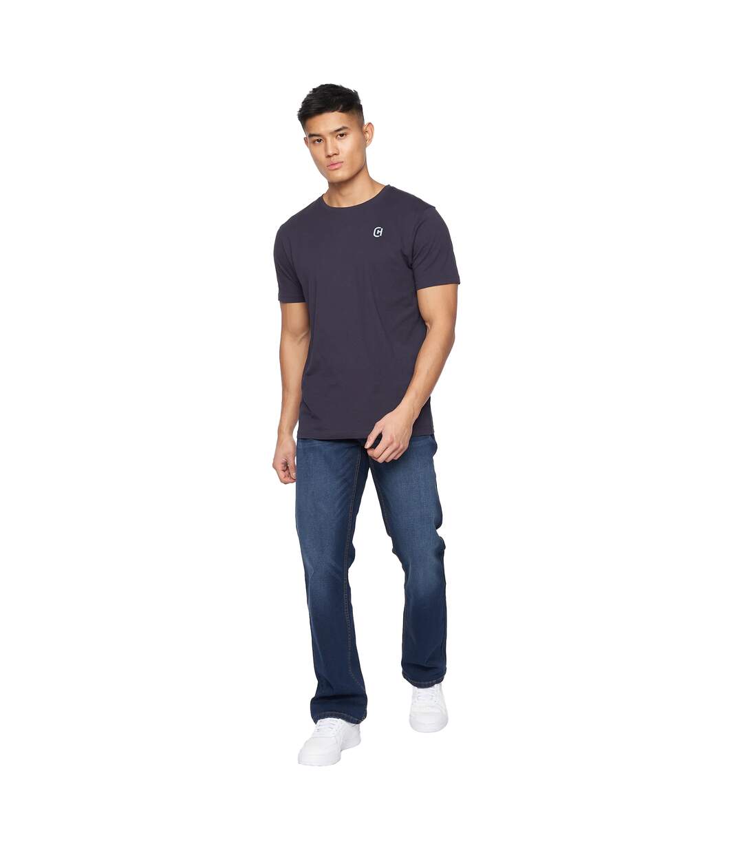 Jean Winsbury Homme Bleu Foncé Délavé Crosshatch-1