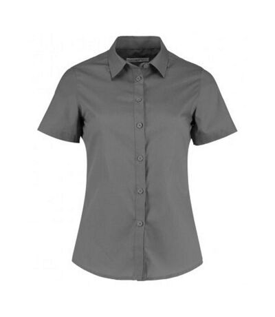 Kustom Kit Womens/Ladies Short Sleeve Tailored Poplin Shirt (Graphite) - UTPC3073