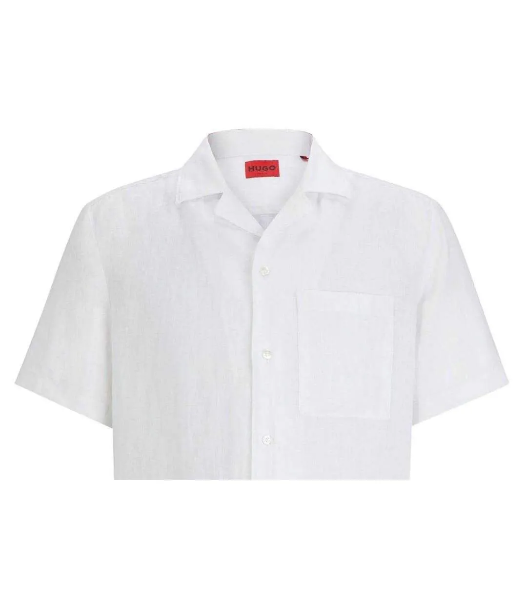 Mens Linen Casual Shirt White Hugo-2