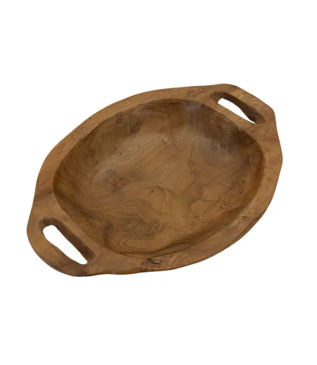 Vide-Poche en Bois Avec Poignées Wan 37cm Naturel