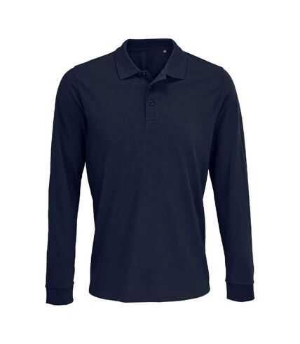 SOLS Unisex Adult Prime Pique Long-Sleeved Polo Shirt (French Navy)