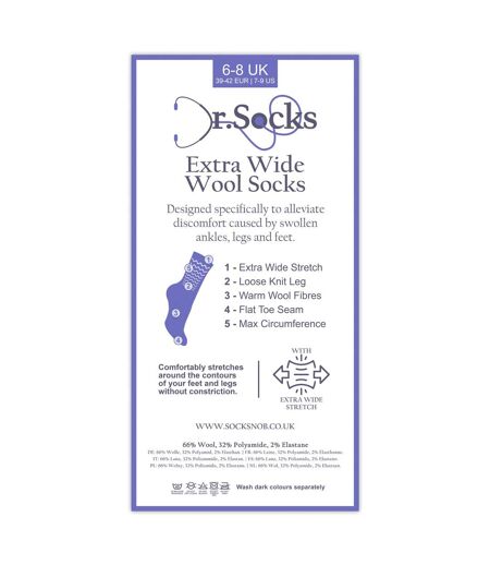 Ladies Mens Wool Oedema Socks for Swollen Feet & Circulation Support