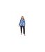 Womens/ladies Satin Long-sleeved Wrap Top Blue Lovedrobe-1