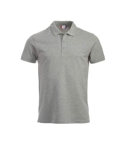 Mens manhattan melange polo shirt grey Clique