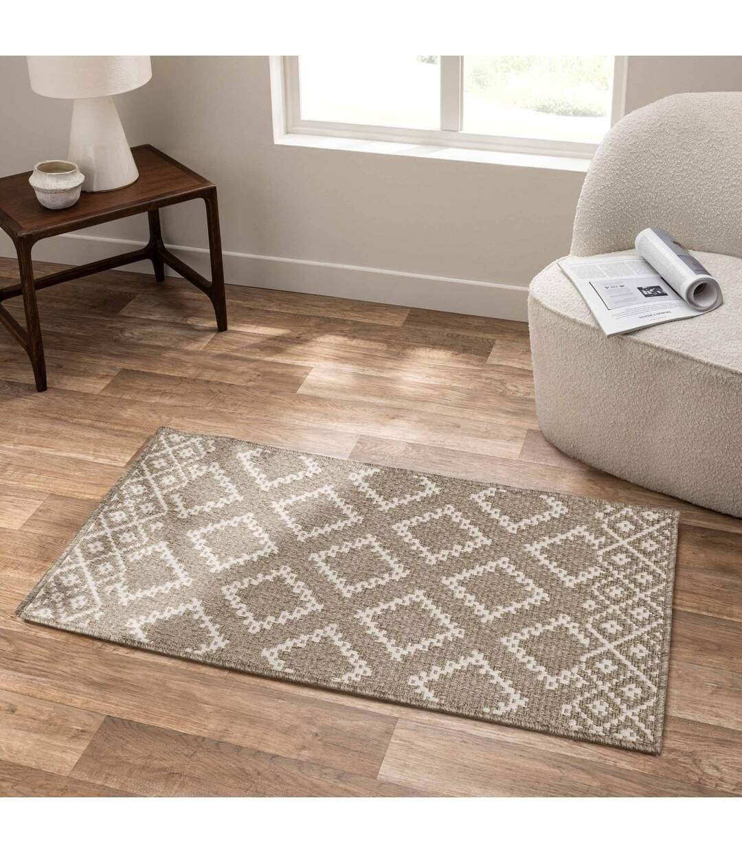 Tapis Tissé Plat Meandro 60x110cm Naturel-4