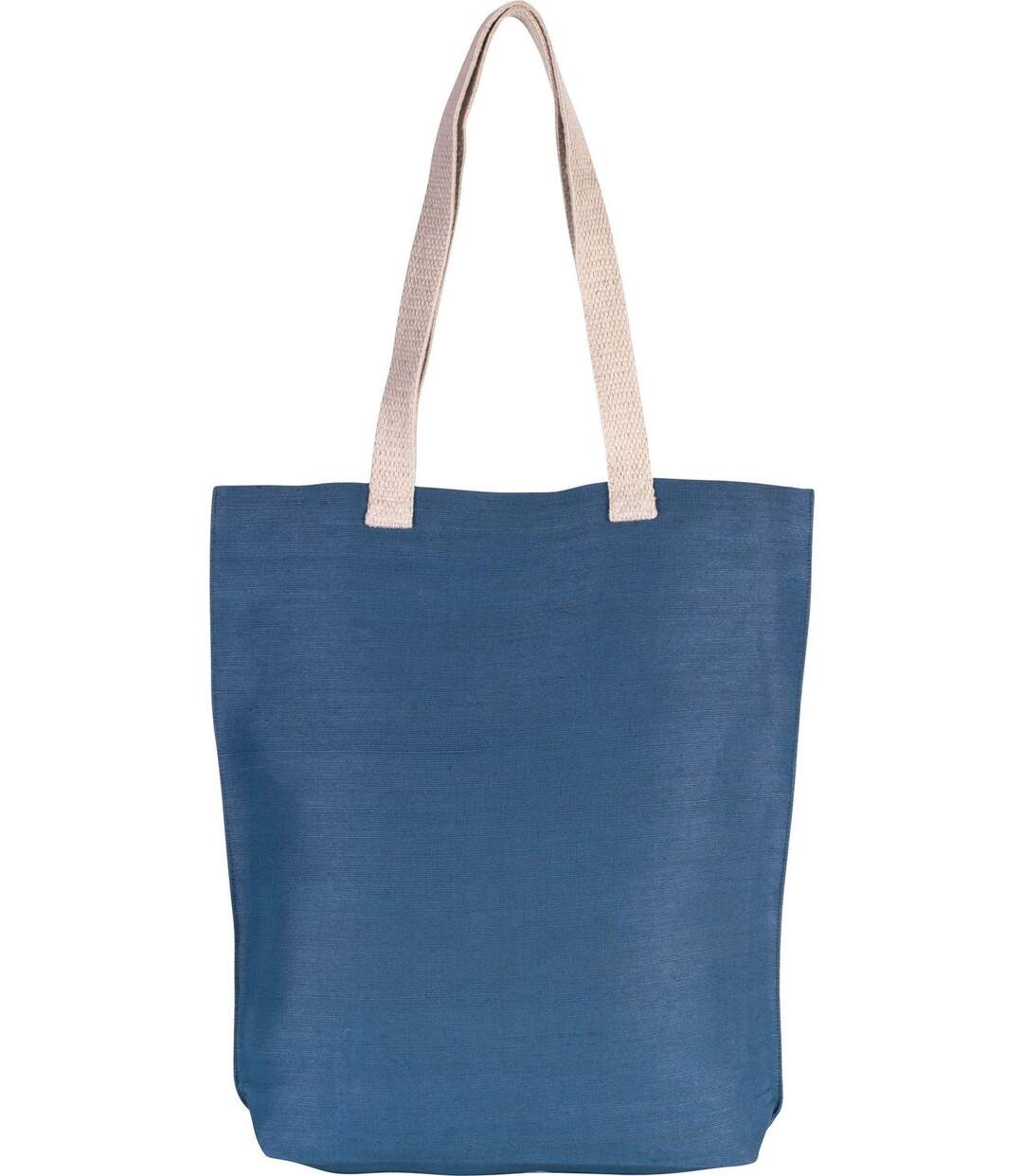 sac shopping en toile de jute - KI0229 - bleu-2