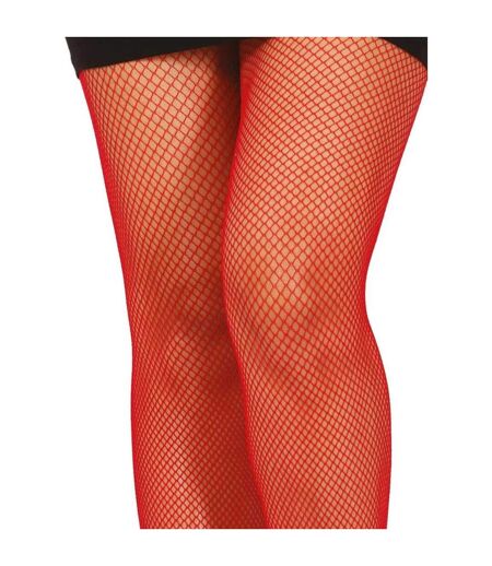 Collant Motif/style Filets De Pêche Femme Rouge Fiestas Guirca