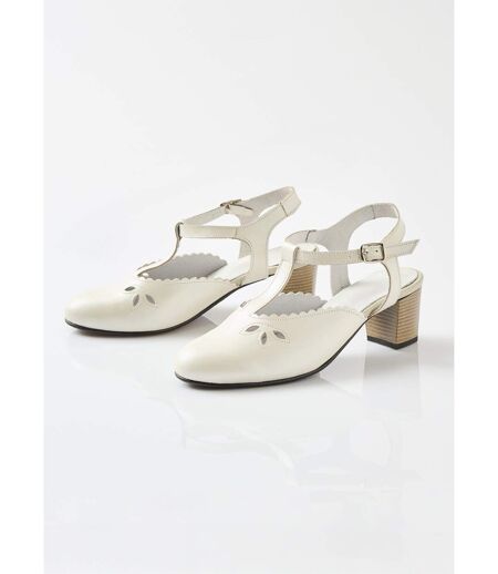 Sandales salomé cuir talon haut largeur confort