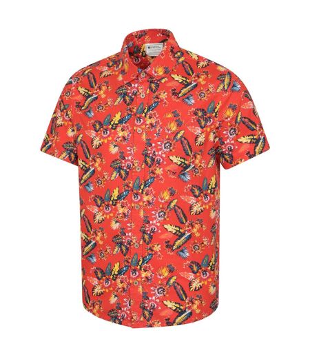 Mens tropical leaves short-sleeved shirt orange Mountain Warehouse