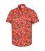 Mens tropical leaves short-sleeved shirt orange Mountain Warehouse-3