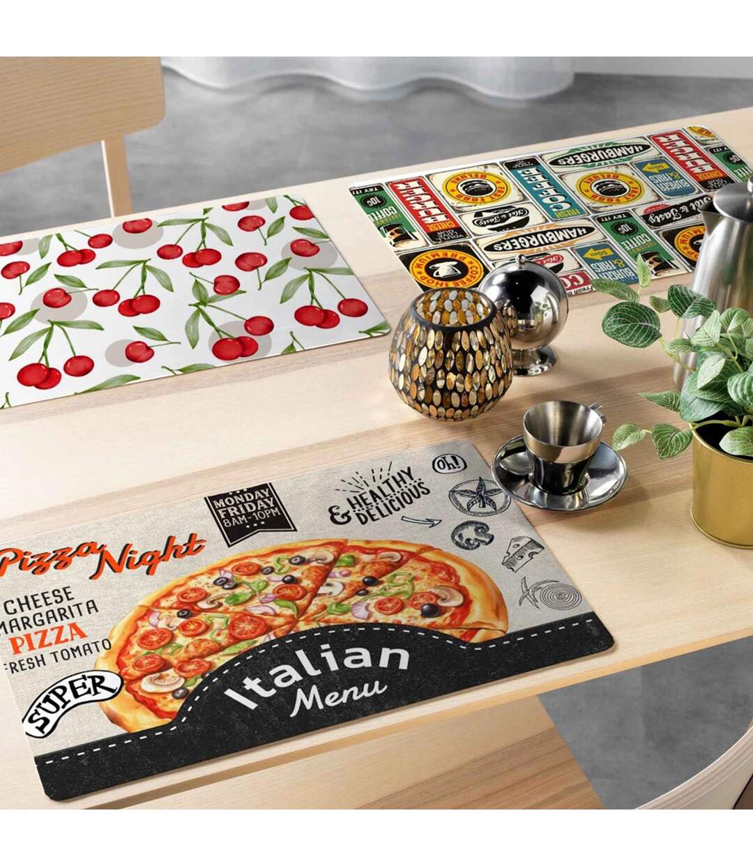 Set de Table Imprimé Cerisette 28x44cm Rubis-2
