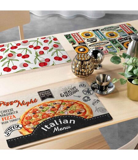 Set de Table Imprimé Cerisette 28x44cm Rubis