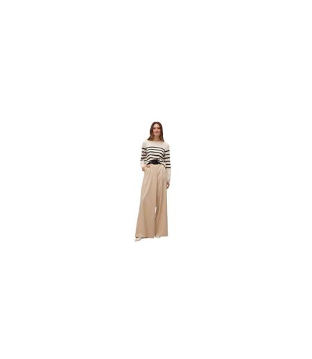 Pull Motif/style À Rayures Saba Femme Beige Pâle Noir Vero Moda