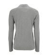 SOLS Womens/Ladies Perfect Long Sleeve Pique Polo Shirt (Gray Marl)