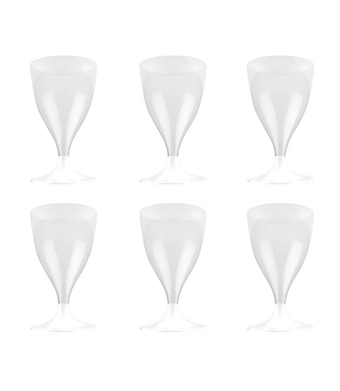 Lot de 6 Verres à Vin Réutilisable Plastique 18cl Blanc-1